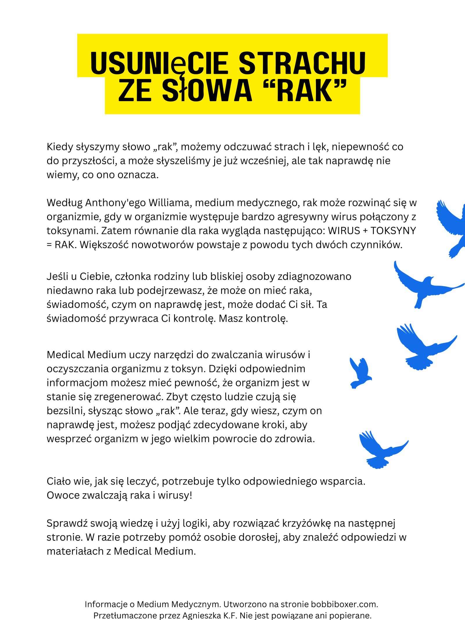 POLISH cancer crossword