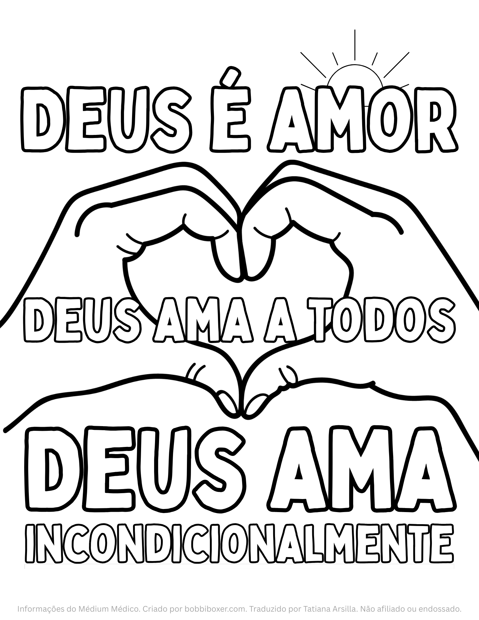 PORTUGUESE God Is Love Coloring