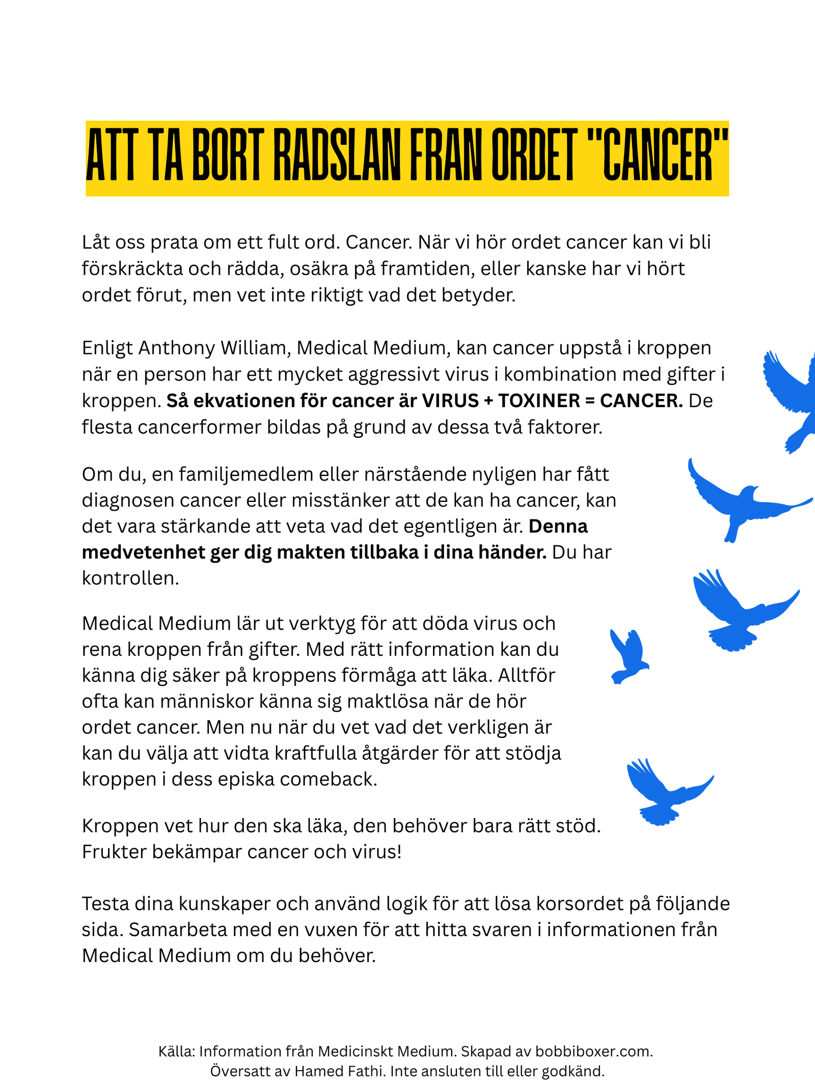 SWEDISH cancer crossword